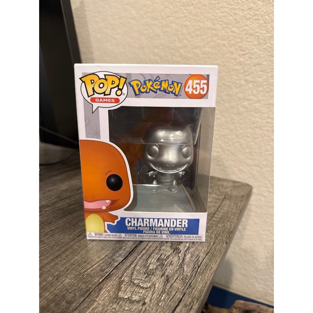 Brand New Funko Pop! Pokemon Charmander Silver Metallic Vinyl‎ Figure #455
